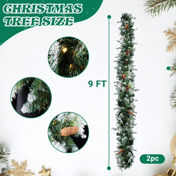 Snow Flocked Christmas Garlands