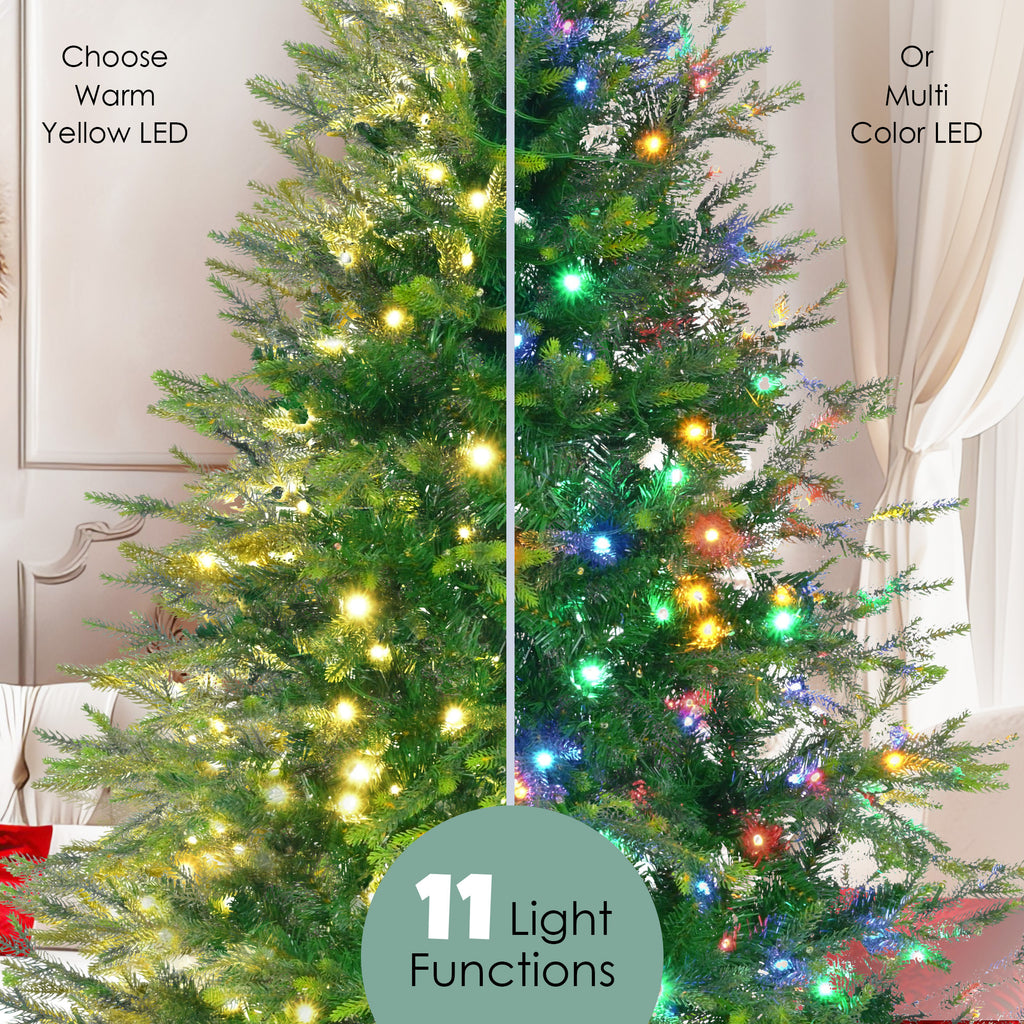 Christmas Tree With Garlands, Multi-Color LED Lights
