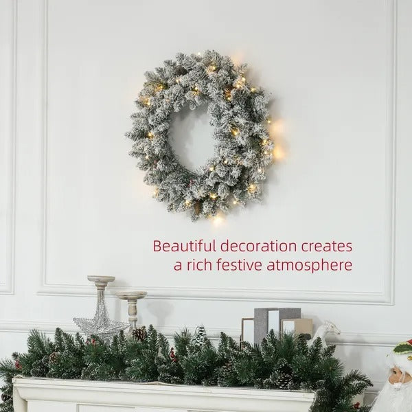 Christmas Wreath With Pine Cones And Berries