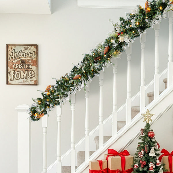 Snow Flocked Christmas Garlands