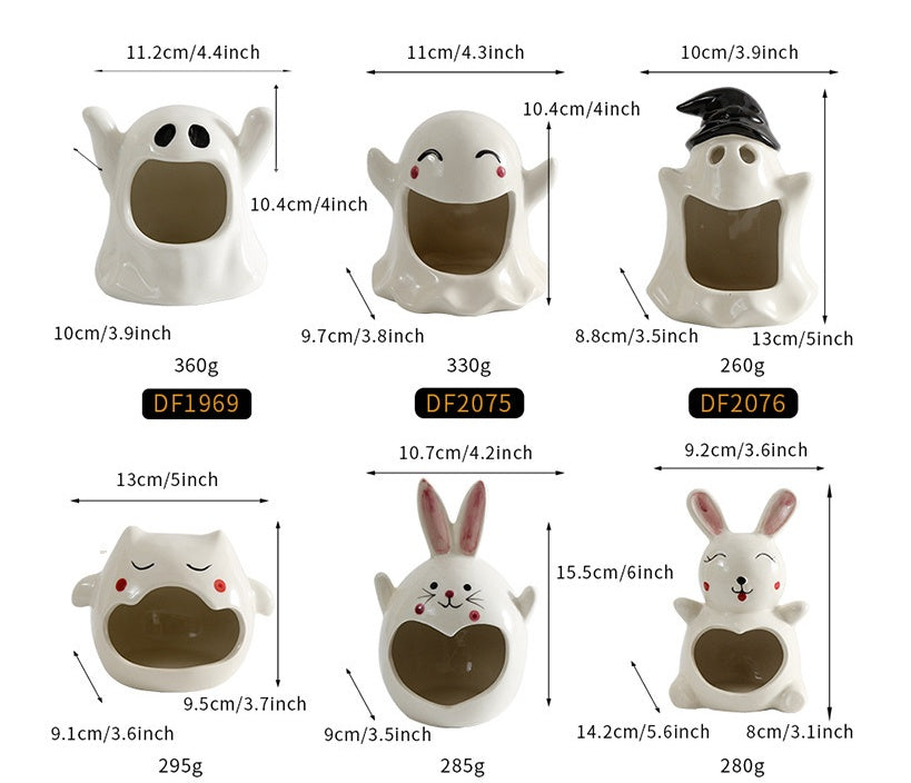 Halloween Ghost Ceramic Ornaments