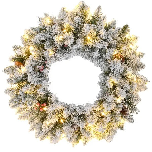 Christmas Wreath With Pine Cones And Berries