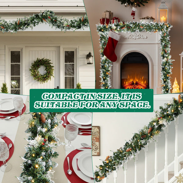 Snow Flocked Christmas Garlands